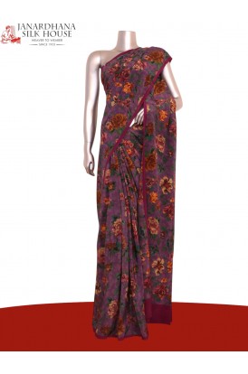 Floral  Pure Crepe Silk Saree..