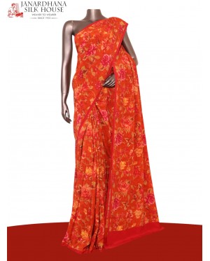 Floral  Pure Crepe Silk Saree..
