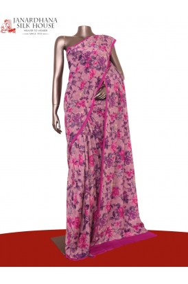 Floral  Pure Crepe Silk Saree..