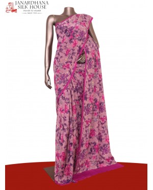Floral  Pure Crepe Silk Saree..