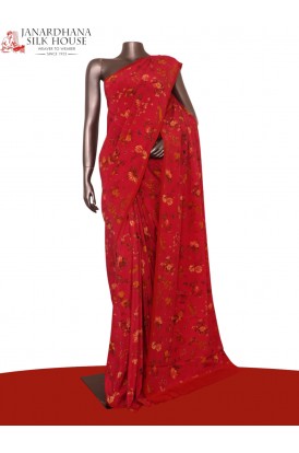 Floral  Pure Crepe Silk Saree..