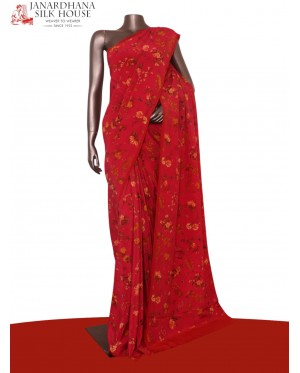 Floral  Pure Crepe Silk Saree..