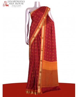 Pure Floral Zari Crepe Silk Sa..