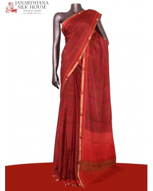 Pure Floral Zari Crepe Silk Sa..