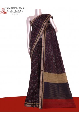 Pure Floral Zari Crepe Silk Sa..