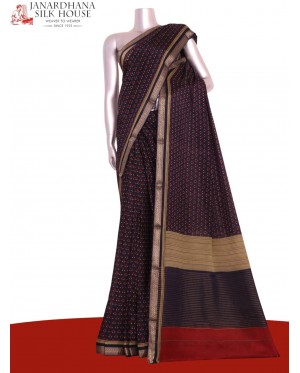 Pure Floral Zari Crepe Silk Sa..