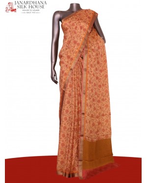 Pure Floral Zari Crepe Silk Sa..