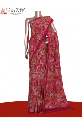 Floral  Pure Crepe Silk Saree..
