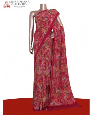 Floral  Pure Crepe Silk Saree..