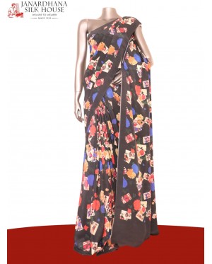 Floral  Pure Crepe Silk Saree..