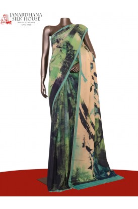 Floral  Pure Crepe Silk Saree..