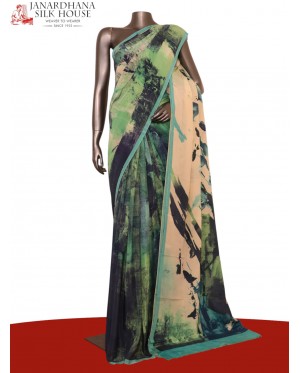 Floral  Pure Crepe Silk Saree..