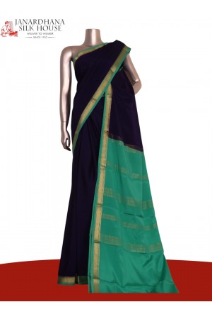 Pure Contrast Mysore Crepe Silk Saree