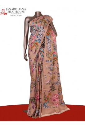 Designer Floral Pure Satin Cre..