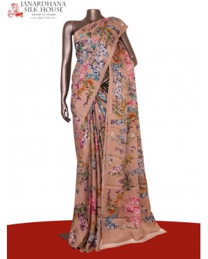 Designer Floral Pure Satin Cre..
