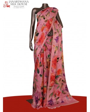 Designer Floral Pure Satin Cre..