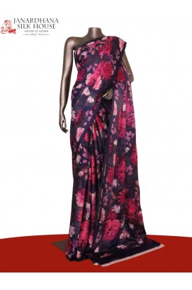 Designer Floral Pure Satin Cre..