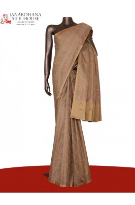Exquisite Handloom Jamawar Tan..