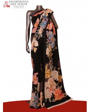 Floral  Pure Crepe Silk Saree..