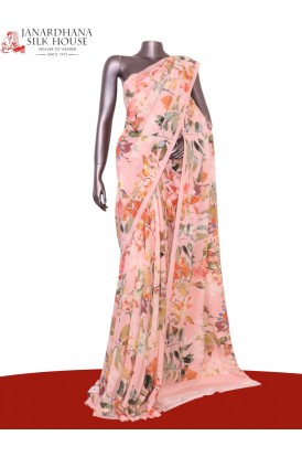 Floral  Pure Crepe Silk Saree..
