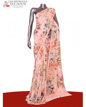 Floral  Pure Crepe Silk Saree..