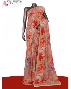 Floral  Pure Crepe Silk Saree..