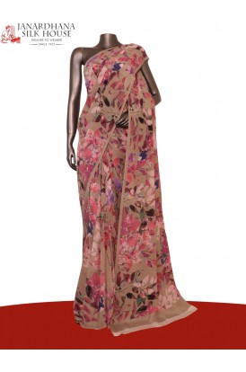 Floral  Pure Crepe Silk Saree..