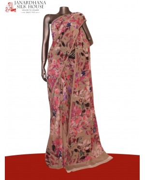 Floral  Pure Crepe Silk Saree..