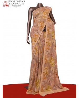 Floral  Pure Crepe Silk Saree..