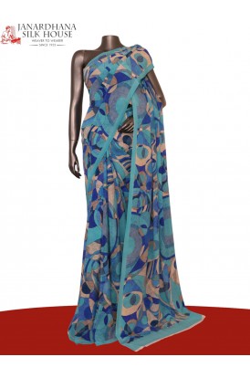 Floral  Pure Crepe Silk Saree..