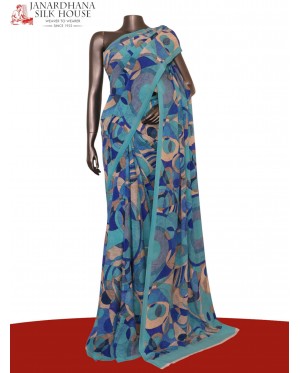 Floral  Pure Crepe Silk Saree..