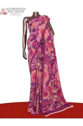 Floral  Pure Crepe Silk Saree..