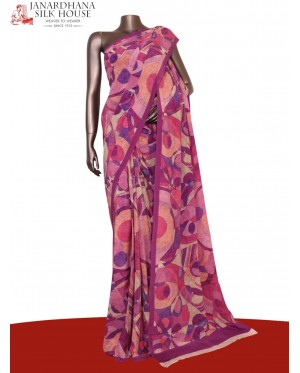 Floral  Pure Crepe Silk Saree..