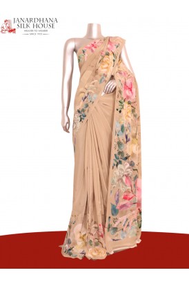 Floral  Pure Crepe Silk Saree..