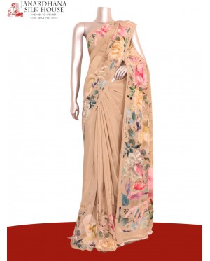 Floral  Pure Crepe Silk Saree..