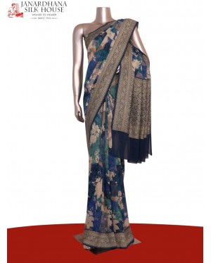 Pure Printed Georgette Silk Sa..