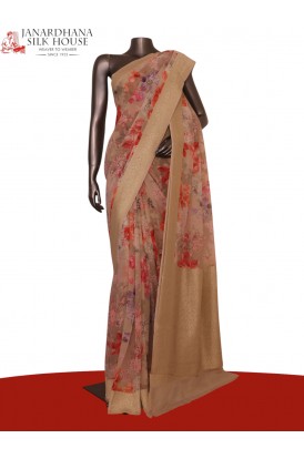 Pure Printed Georgette Silk Sa..