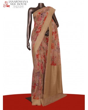 Pure Printed Georgette Silk Sa..