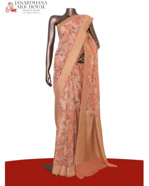 Pure Printed Georgette Silk Sa..