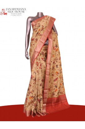 Floral Pure Printed Silk Saree..