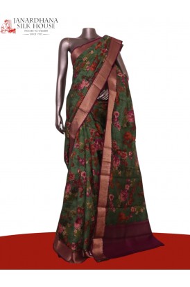 Floral Pure Printed Silk Saree..