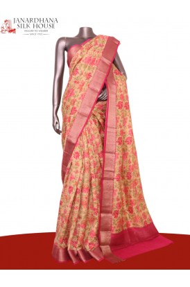 Floral Pure Printed Silk Saree..