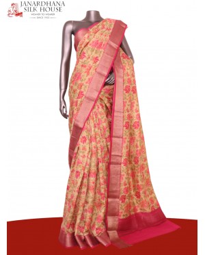 Floral Pure Printed Silk Saree..
