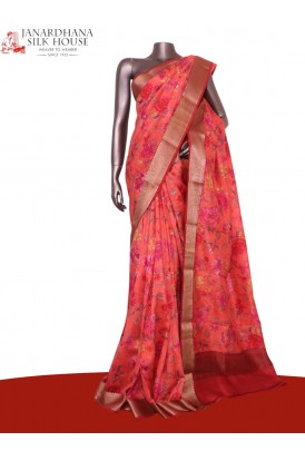 Floral Pure Printed Silk Saree..