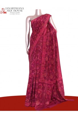 Floral  Pure Crepe Silk Saree..