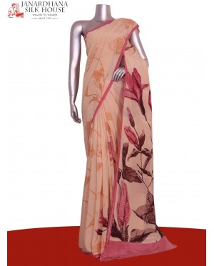 Floral  Pure Crepe Silk Saree..