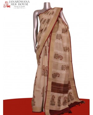 Handloom Pure Tussar Silk Sare..