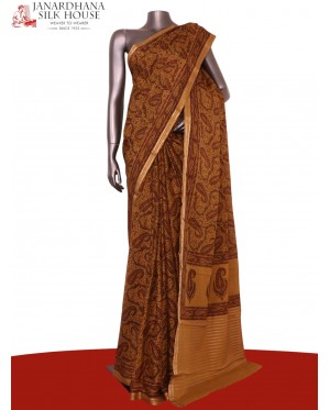 Pure Floral Zari Crepe Silk Sa..