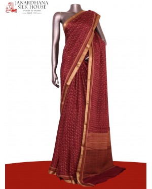 Pure Floral Zari Crepe Silk Sa..