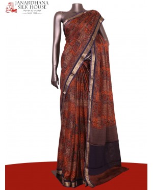 Pure Floral Zari Crepe Silk Sa..